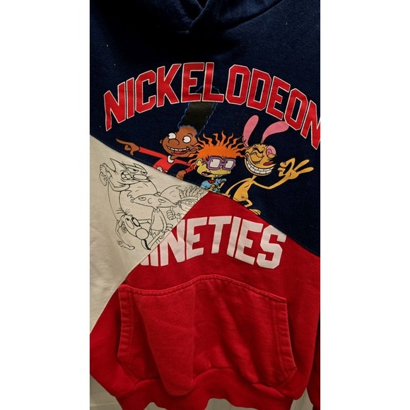 Nickelodeon Other - Nickelodeon 90s Hoodie Men's Large Rugrats Ren Stimpy Retro Colorblock Viacom